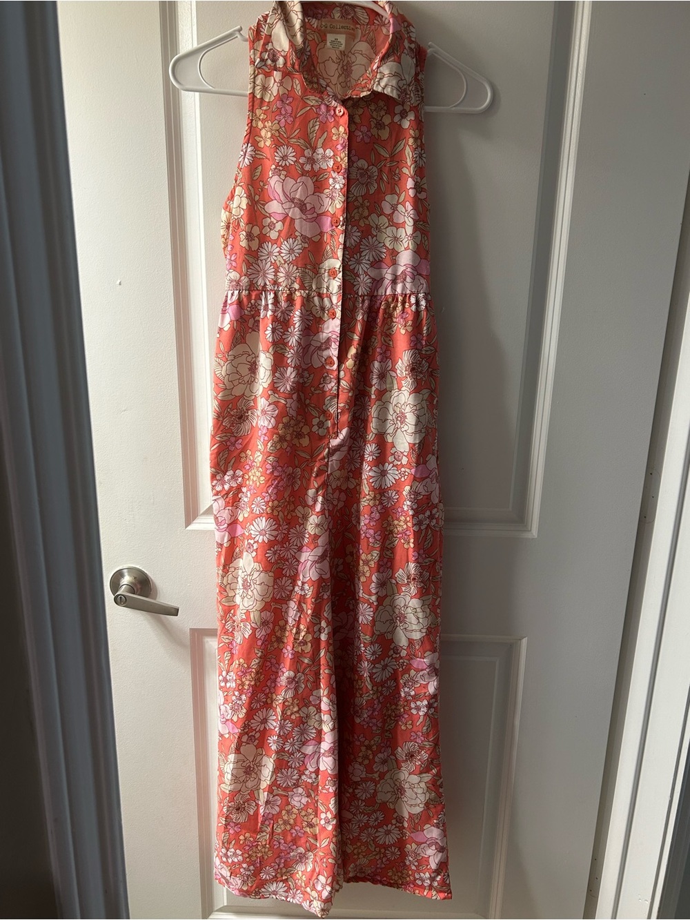 Floral Wide-Leg Jumpsuit in Coral Pink
